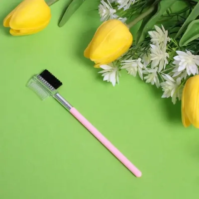 Щёточка для бровей и ресниц «Beauty Bar», цвет розовый, 15см