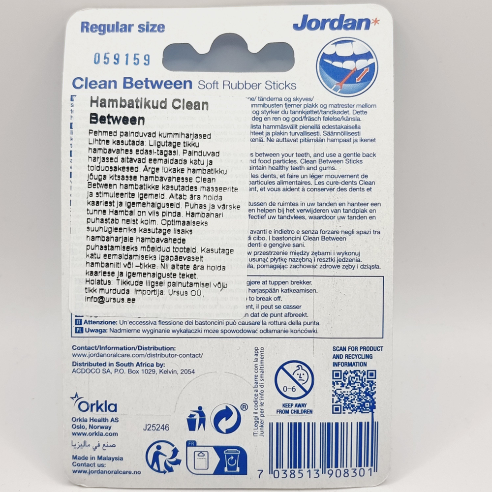 Зубочистка Jordan Expert Clean Between Regular 20 шт. синие (Малайзия)