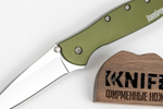 K1660OL Leek - нож склад., алюм. рук-ть оливк.,клинок Sandvik 14C28N