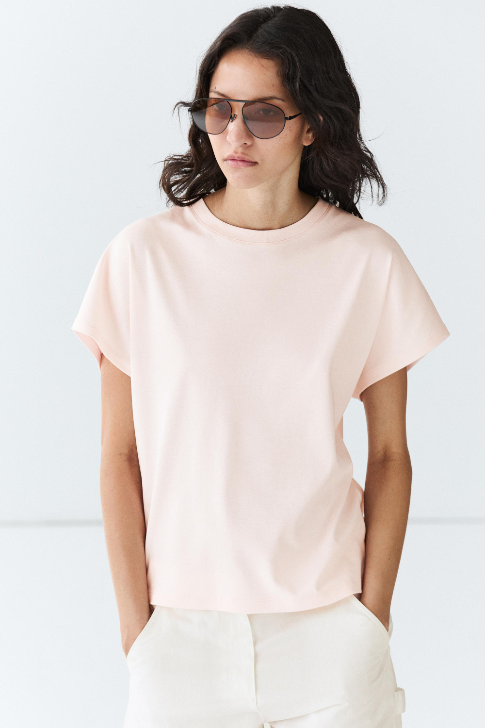 Massimo Dutti Хлопковая футболка, розовый