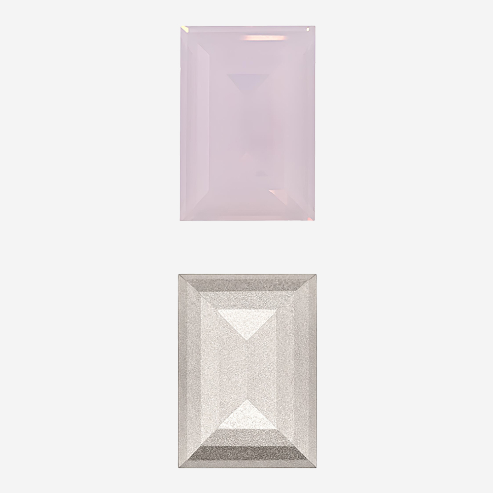 Кристалл Прямоугольник (Step Cut Fancy Stone), оттенок "Розовый Опал"/"Rose Water Opal", 14*10мм