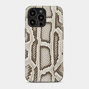 Чехол кожаный для iPhone 13 Pro Max серого цвета