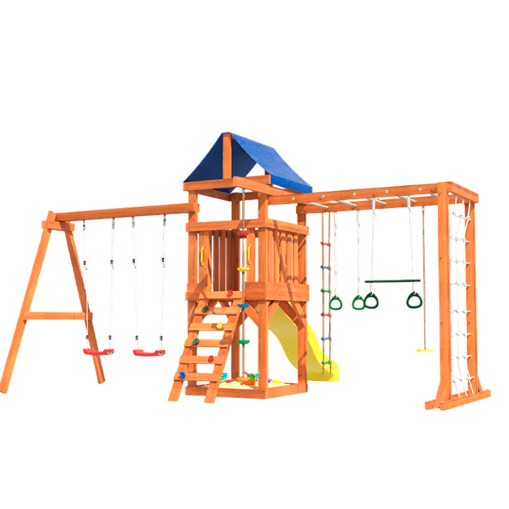 Детская площадка Fun Land с сеткой, рукоходом и качелями лодочка