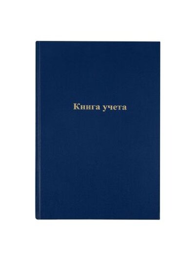 Книга учета А4 96 листов клетка газетный бумвинил синий