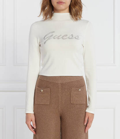 Блузка RHINESTONE LOGO GUESS - белый(W3BR07 Z2YK2)