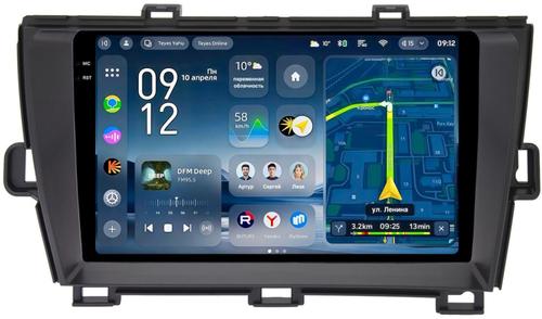 Магнитола для Toyota Prius 30 2009-2015 (левый руль, рамка черная) - Teyes CC4-PRO монитор 9.5" 2K QLED на Android 13, Быстрейшая, Snapdragon 778G, ИИ, CarPlay, DSP, 4G SIM-слот
