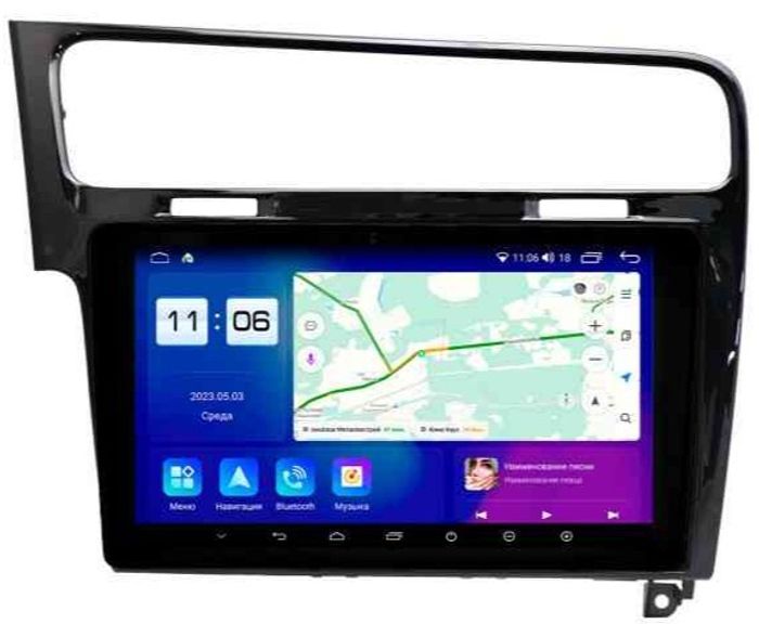 Магнитола для Volkswagen Golf 7 2012-2020 (рамка черный глянец) - Parafar PF257RN2K на Android 13, Быстрая, QLED+2K, CarPlay, 4G SIM-слот