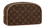 LOUIS VUITTON Pattern Leather Toiletry Bag Men"s Brown