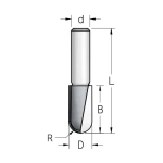Фреза галтельная пазовая DIMAR 12.7x32x73x12 R6.3 WPW RBL1272