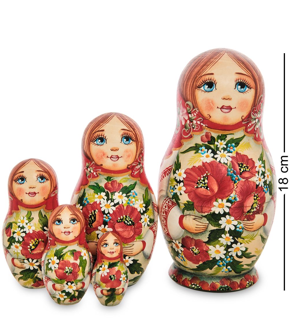 Народные промыслы МР-16/31 Матрешка 5м «Мария с маками» бол.