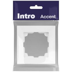 Рамка для розеток и выключателей Intro Accent 6-501-01М на 1 пост, СУ, белый матовый | Intro
