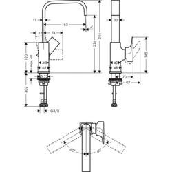 Смеситель Hansgrohe Metropol 230 32511000 для раковины