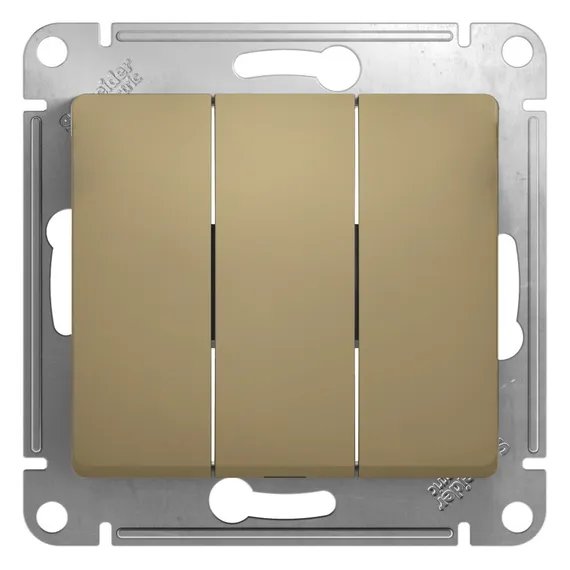 Выключатель трехклавишный Systeme Electric Glossa Титан GSL000431