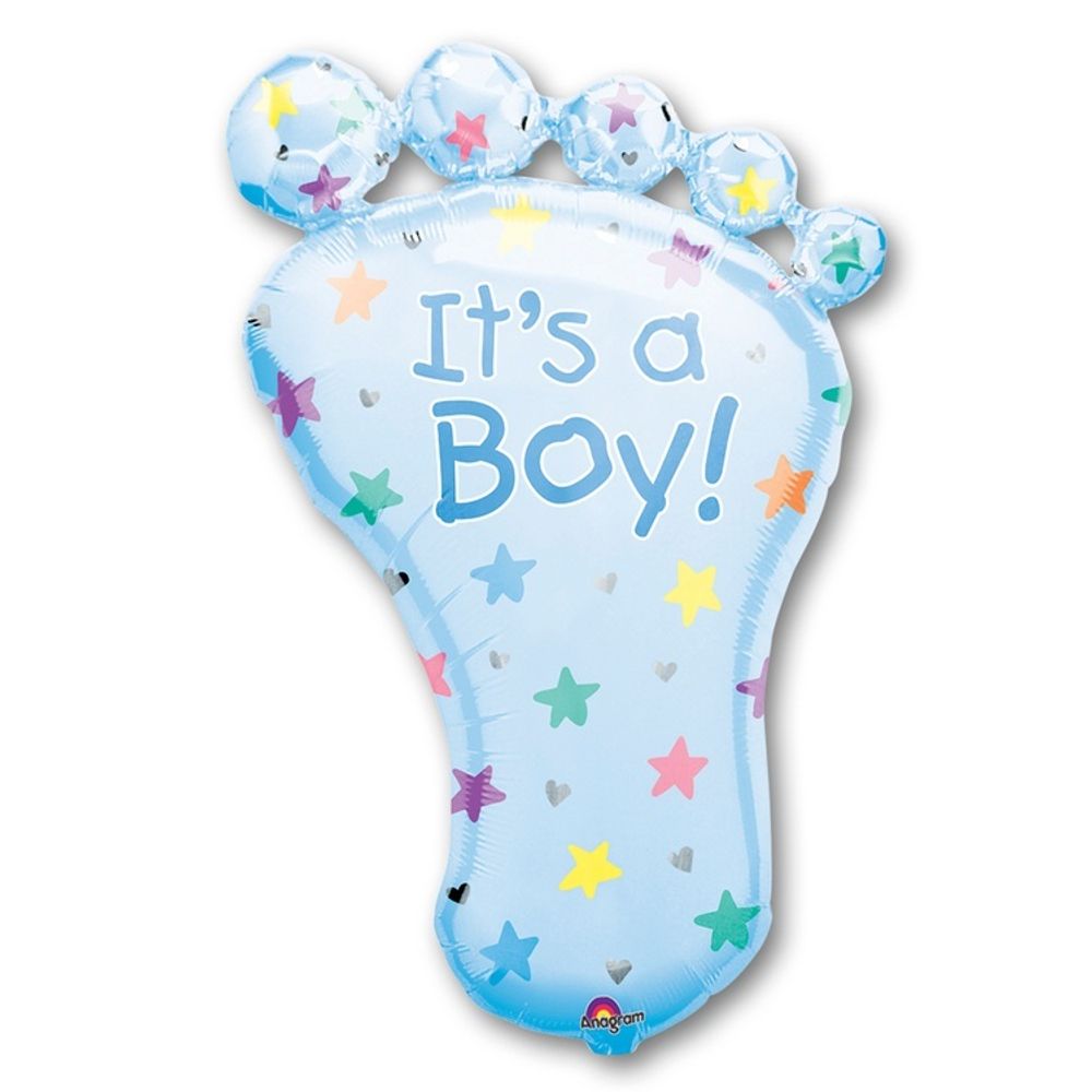 Шар Фигура "Стопа мальчика It's a boy" голубая