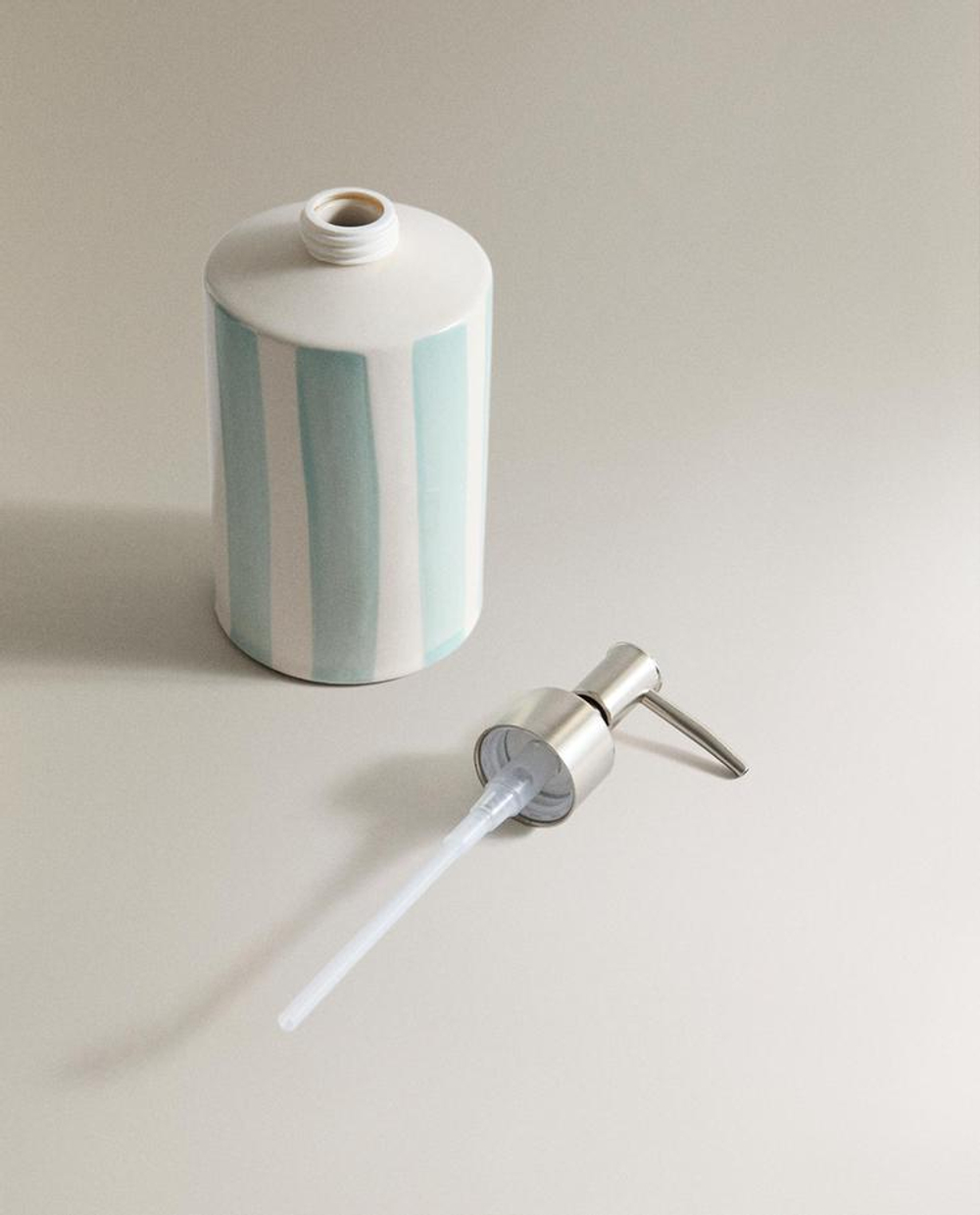 ZARA HOME ДОЗАТОР ДЛЯ ЖИДКОГО МЫЛА В ПОЛОСКУ, СИНИЙ