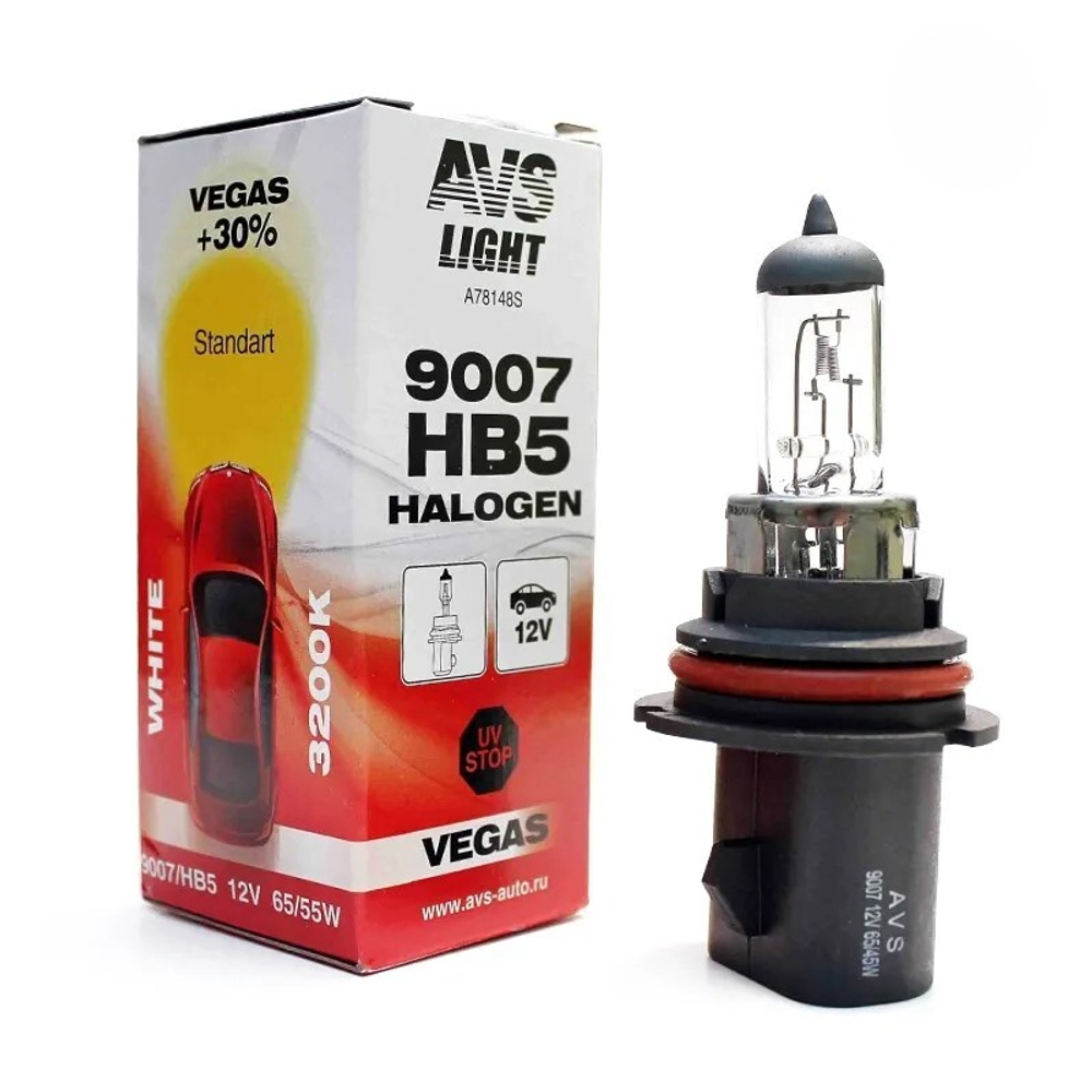 Автолампа 12V HB5 65/55W AVS