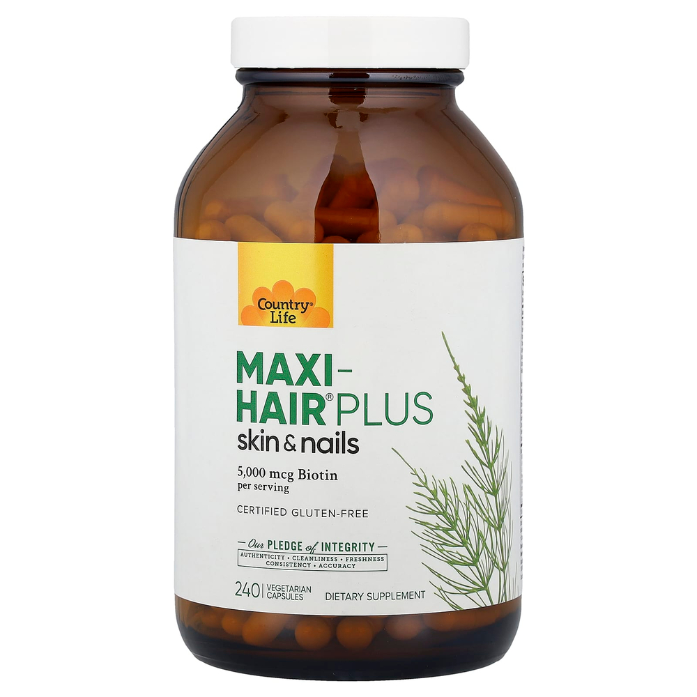 Country Life, Maxi-Hair® Plus, 240 вегетарианских капсул