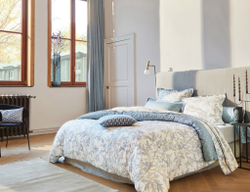 Постельное белье 2 спальное евро Blanc des Vosges Broceliande Cobalt Франция