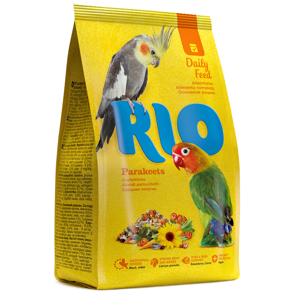 Корм для средних попугаев основной рацион, 1000г Rio