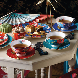Чайная пара 320мл Wedgwood Paeonia красная