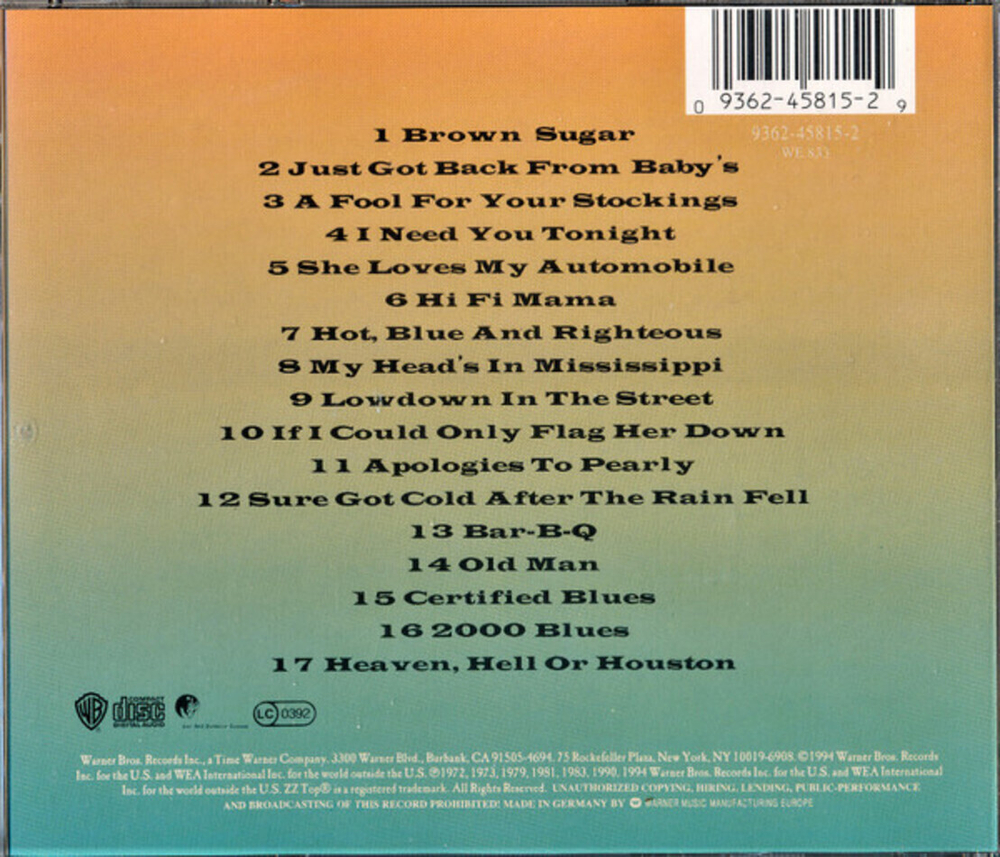ZZ Top / One Foot In The Blues (CD)