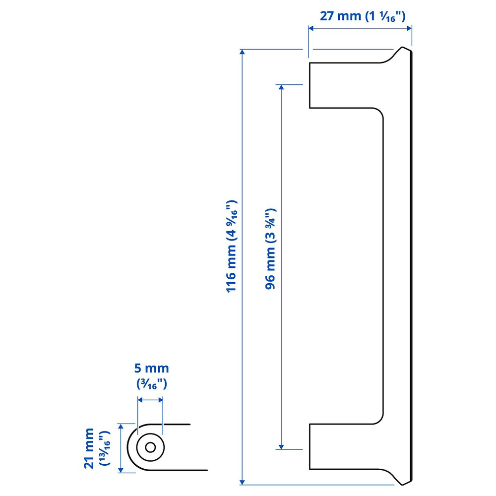 IKEA GUBBARP (ИКЕА ГУББАРП) — Ручка, белая, 116 мм, фото 4