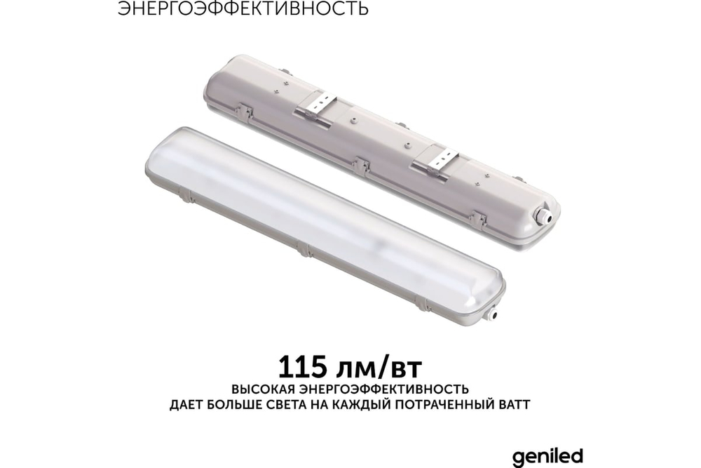 Светильник Geniled ЛСП Standart (аналог 2x18) 600 IP65 20Вт 5000К Матовый