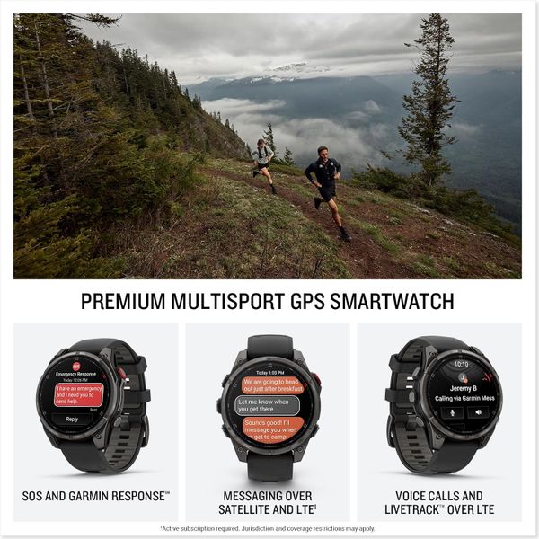 Умные часы Garmin Fenix 8 Pro 51 мм AMOLED Sapphire Titanium Серый | Carbon Gray (010-03199-00 | 010-03199-01)