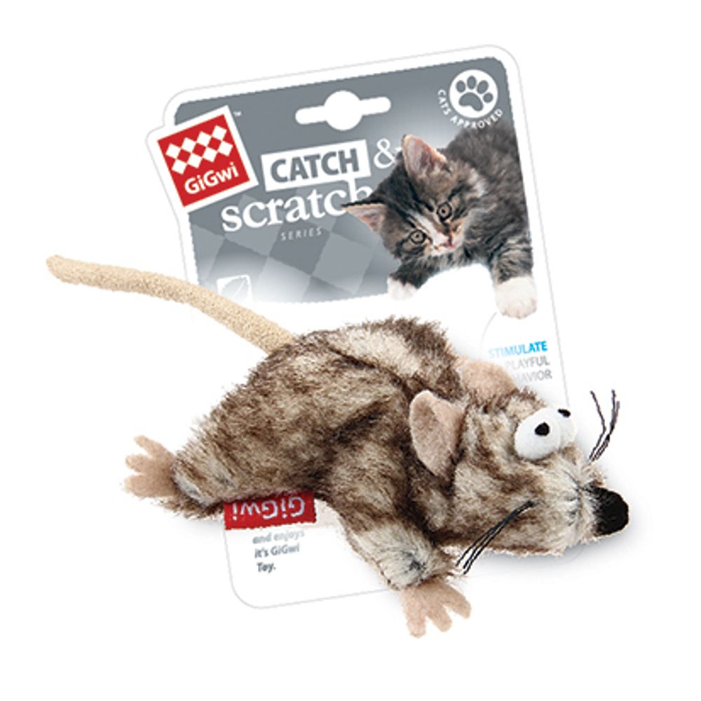 Gigwi CATCH & SCRATCH Игрушка для кошек Мышонок с кошачьей мятой 10/19 см Gigwi CATCH & SCRATCH Игрушка для кошек Мышонок с кошачьей мятой 10/19 см