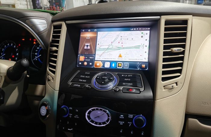 Магнитола для Infiniti QX70, FX35 (S51), FX37, FX30d, FX50 2008-2016 (Поддержка Bose и 360) - Kuberg KP-9828-5 (бежевая) IPS, Android 10, 4G SIM-слот