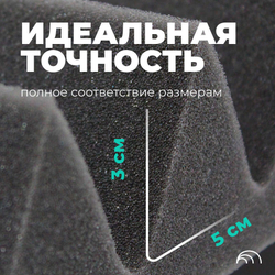Акустический поролон Клин, BEZEHO, 50х500х500 мм, 4 шт