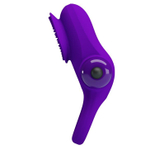 Фиолетовое эрекционное виброкольцо в клиторальной щеточкой Vibrant Penis Ring II (Цвет: фиолетовый)