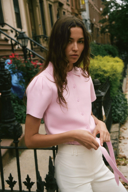 ZARA КАРДИГАН С ЗАВЯЗКОЙ, РОЗОВЫЙ