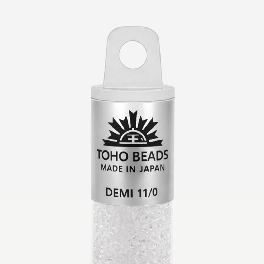Японский бисер TOHO Demi 11/0 (№1), прозрачный глянцевый
