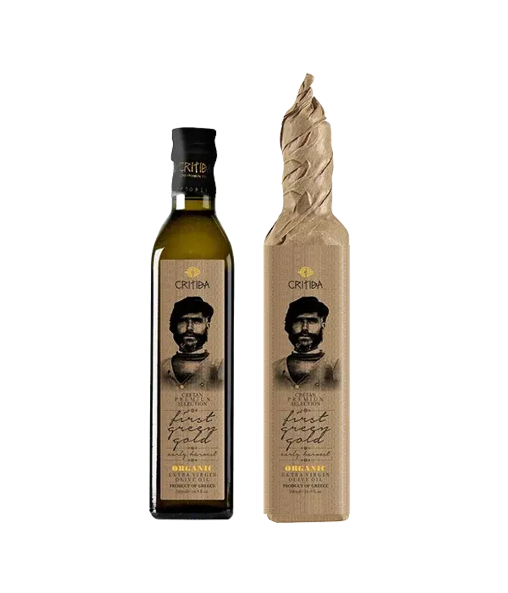 Оливковое масло Critida Crеtan Prеmium Sеlеction first grееn gold GRANDFATHER kraft papеr Extra Virgin, 0,5л , Греция , Греция