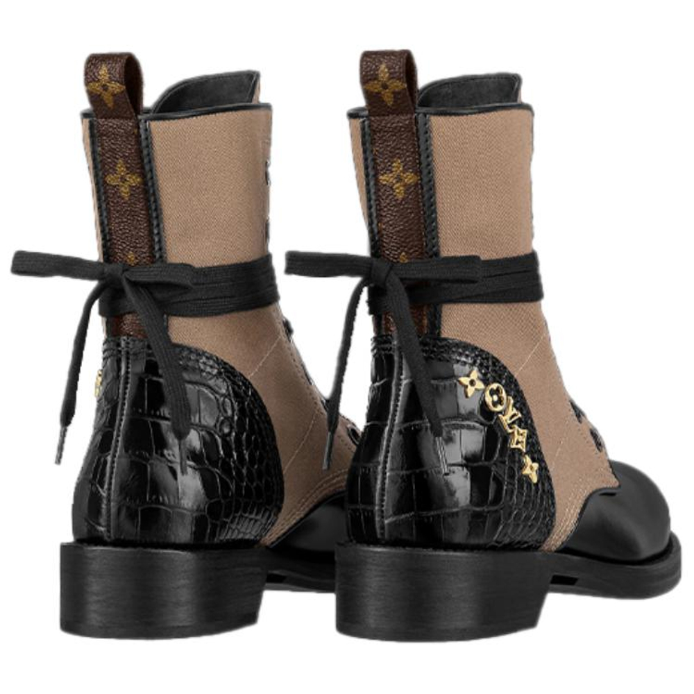 LOUIS VUITTON Lv Metropolis Flat Ranger Boots "Brown" Women"s