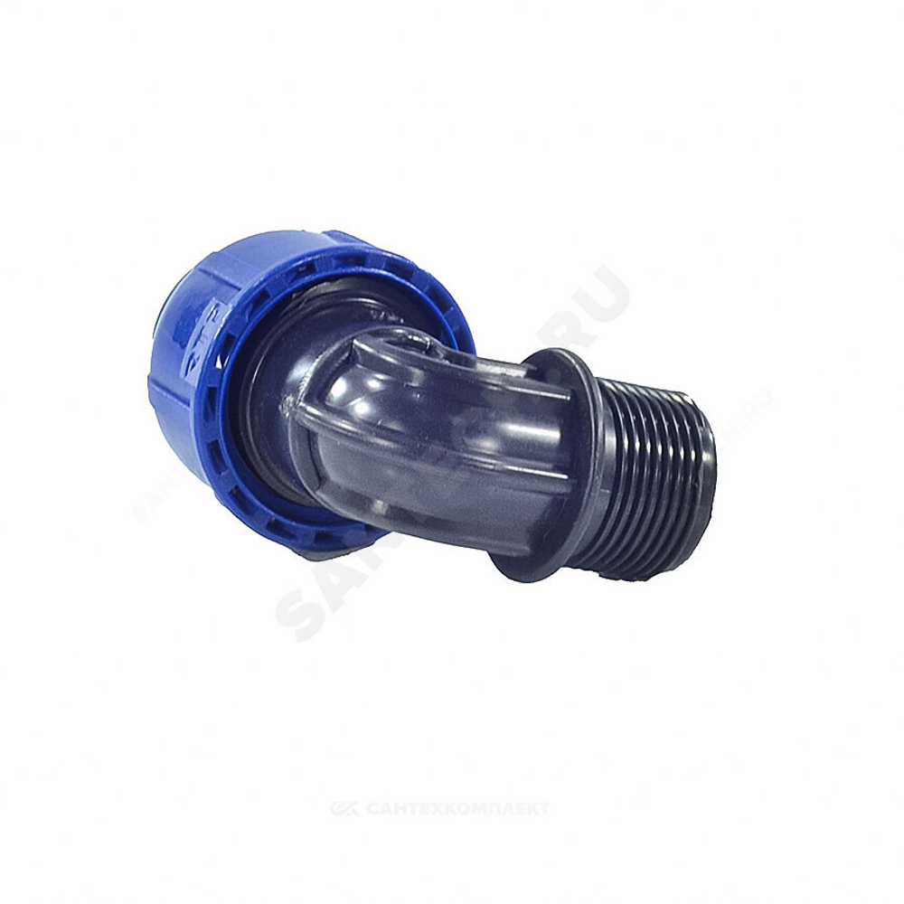 Отвод компрессионный ПЭ Дн 20х1/2"х90гр НР Ру16 RTP (РосТурПласт) 11548