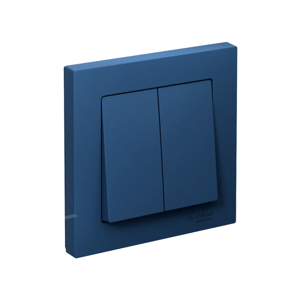 ATLASDESIGN 2-клавишный ВЫКЛЮЧАТЕЛЬ, сх.5, 10АХ, в сборе, АКВАМАРИН
