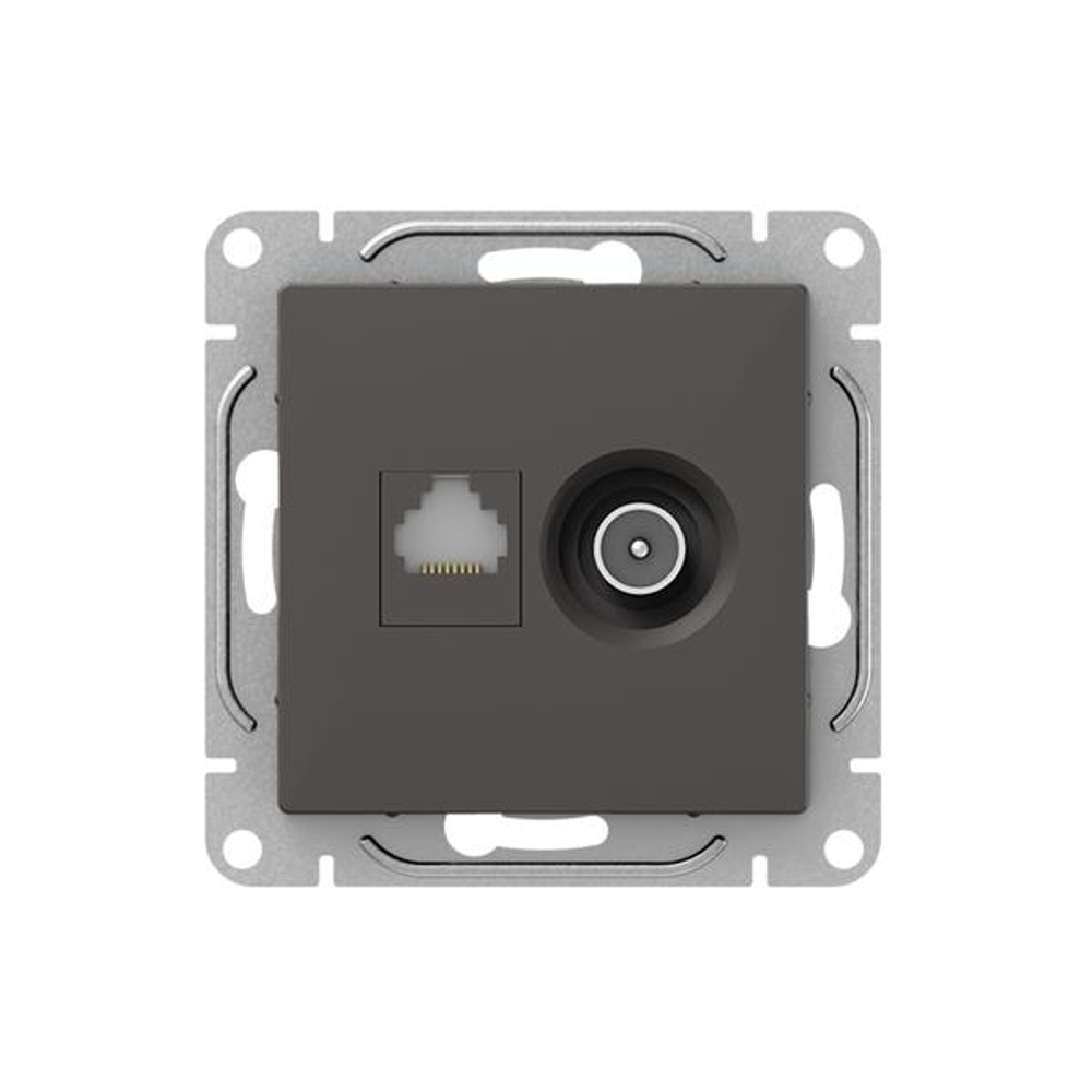 Механизм розетки TV+RJ45 (cat5), мокко Эпика EKF