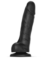 Черный фаллоимитатор Sliding Skin Realistic Dildo XXL с подвижной кожей - 20 см. (Цвет: черный)