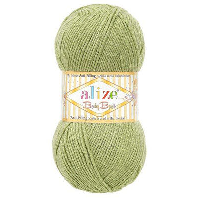 Пряжа Alize (Ализе) Baby Best / уп.5 мот. по 100 г, 240м, 485 зеленная трава A