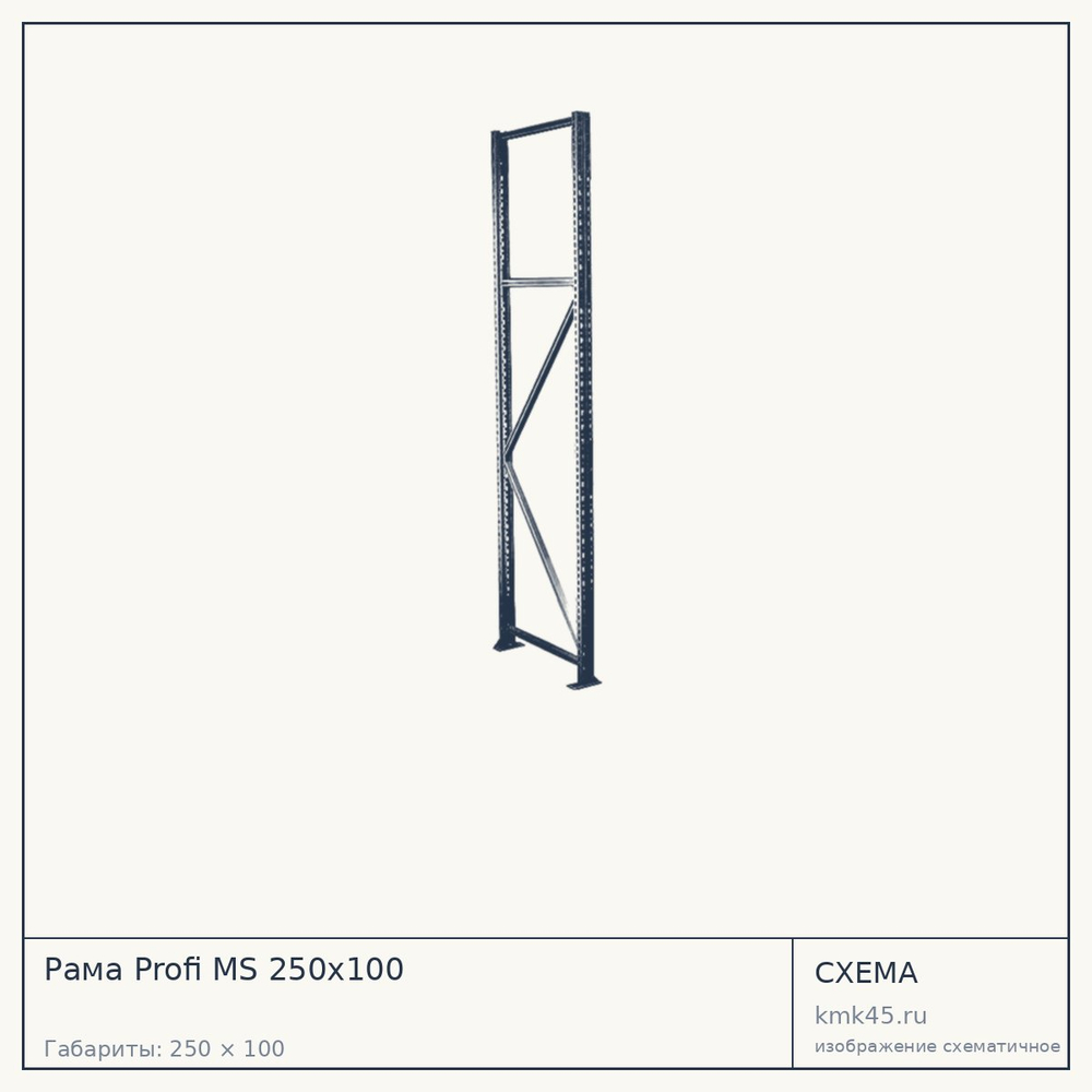 Схема с габаритами: Рама Profi MS 250х100