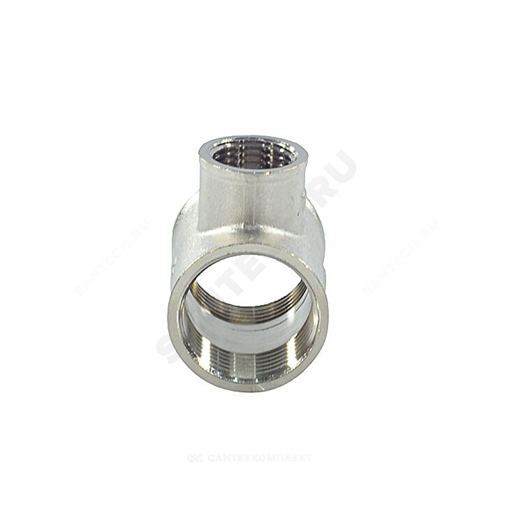 Тройник латунь никель переходной Ду 25х15х25 (1"х1/2"х1") ВР/ВР SantechSystems
