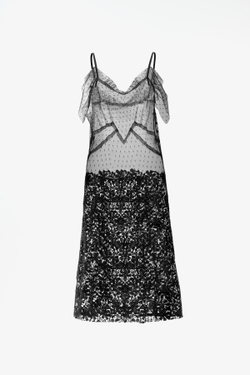 ZARA X JOHN GALLIANO ПЛАТЬЕ МИДИ НА ТОНКИХ БРЕТЕЛЯХ, ЧЕРНЫЙ