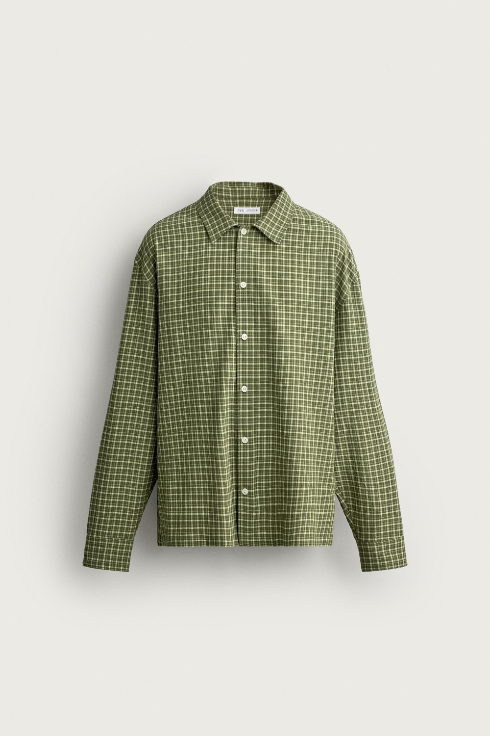 РУБАШКА СТРУЯЩЕГОСЯ ПОКРОЯ В КЛЕТКУ — ZARA