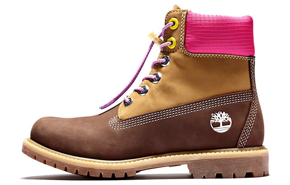 Timberland PREMIUM Outdoor Boots Women"s Brown/Yellow/Pink