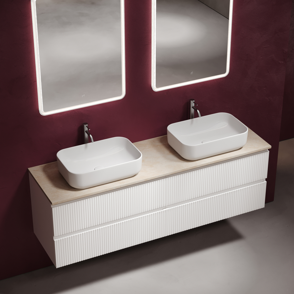 Sancos Столешница для ванной комнаты из керамогранита SANCOS Kreman 1600х460 c отверстием под смеситель, арт.TT160A2X