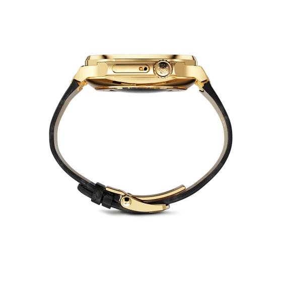 Корпус для Apple Watch ROL41 - Золотистый/Натуральная кожа