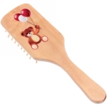 Расческа массажная деревянная «Baby brush» Медвежонок, цвет корич, 22*6,5см