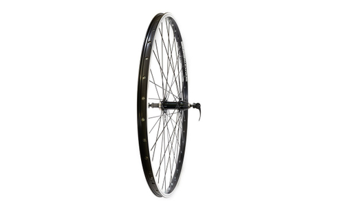 Колесо заднее 27,5" ALEXRIMS двойной обод черный, втулка: JOYTECH ал. трещ. эксцентрик черный, спица черная